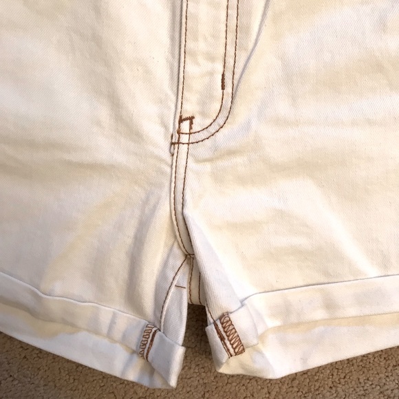 Wild Fable White Denim Shorts NEW Womens Size 00 High Waist 24 High Rise - Picture 11 of 13